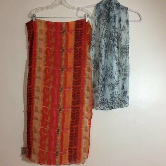 Ma) Chico's/ Talbots Scarf Women's Floral Fairy Officecoorp Cottagecorp Lot of 2 - Picture 2 of 9